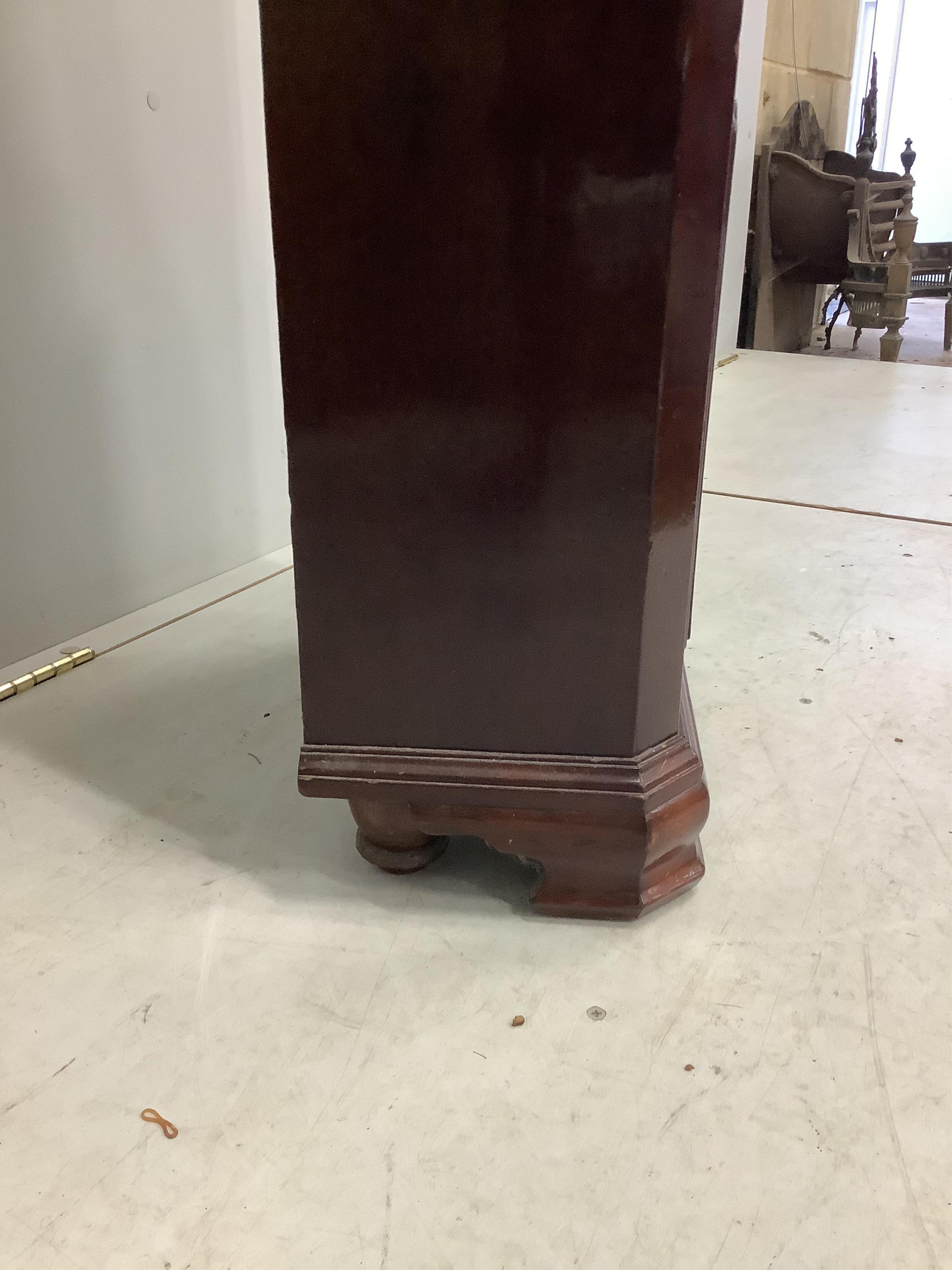 A George III mahogany eight day longcase clock, by Huntsman, Sheffield, height 226cm. Condition - good but lacks glazed door